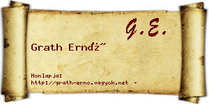 Grath Ernő névjegykártya